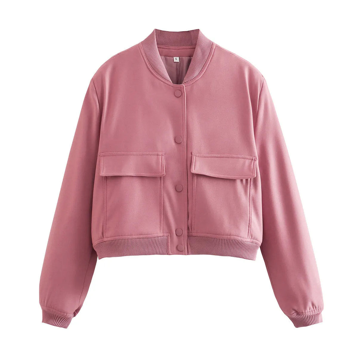 Trendy Casual Cropped Bomber Jacket