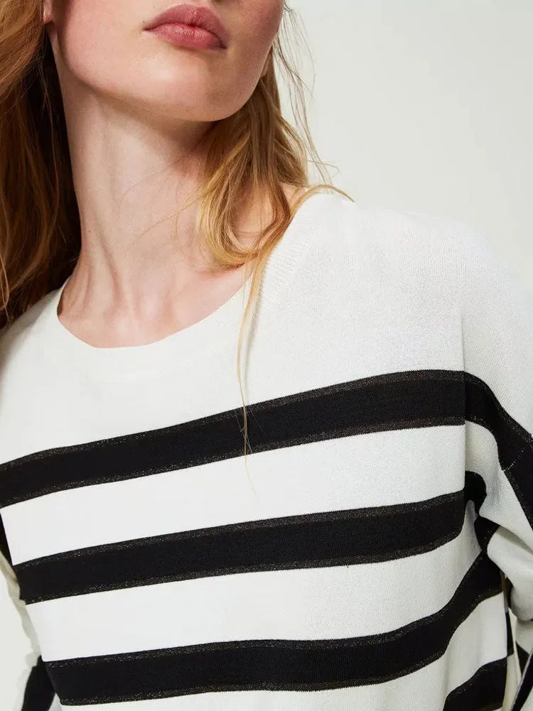 Twinset Striped Jumper Black & White