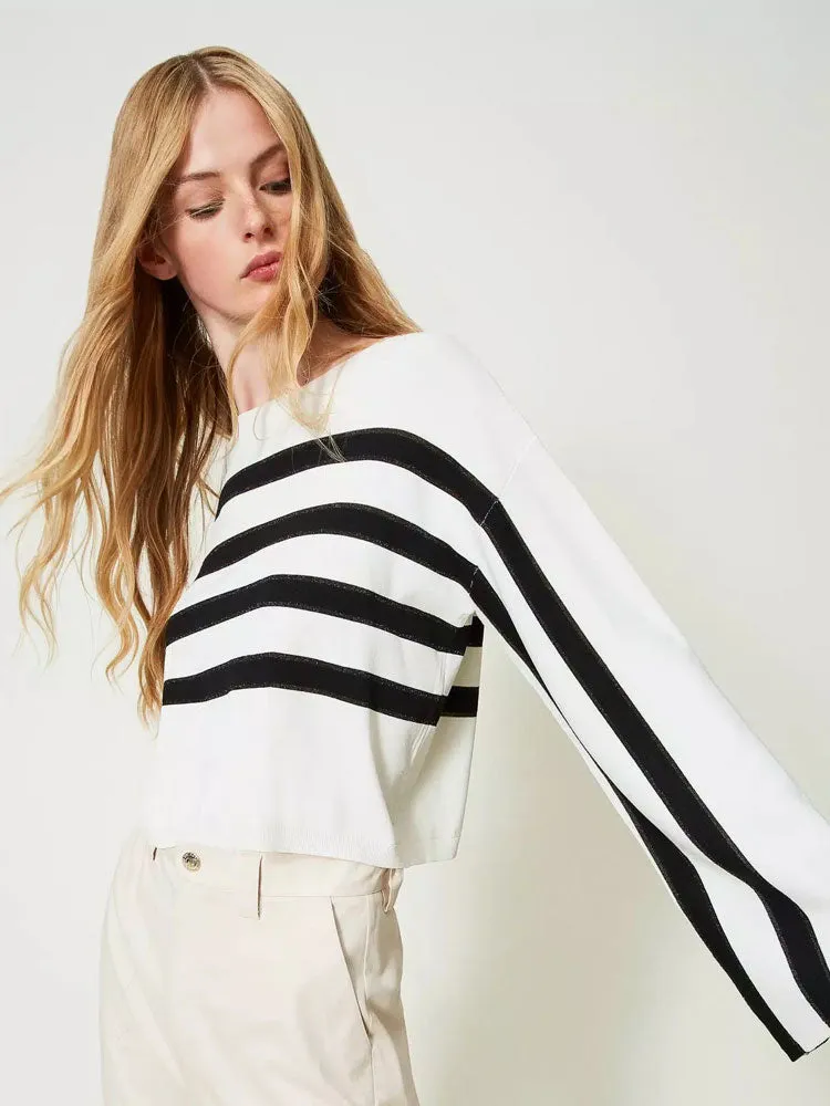 Twinset Striped Jumper Black & White