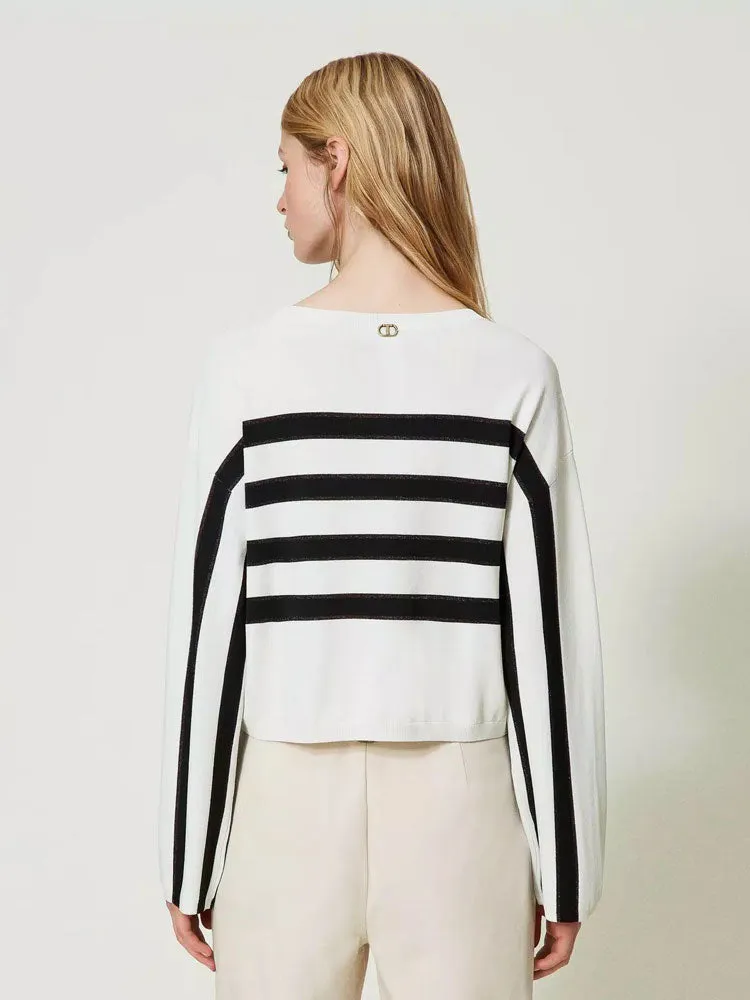 Twinset Striped Jumper Black & White