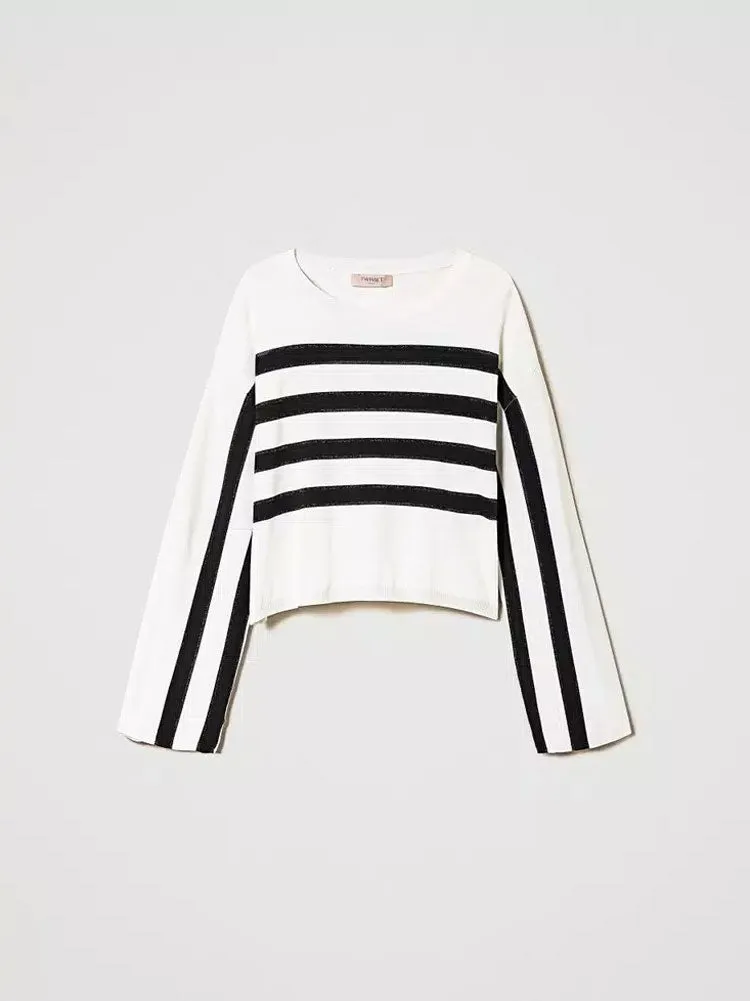 Twinset Striped Jumper Black & White