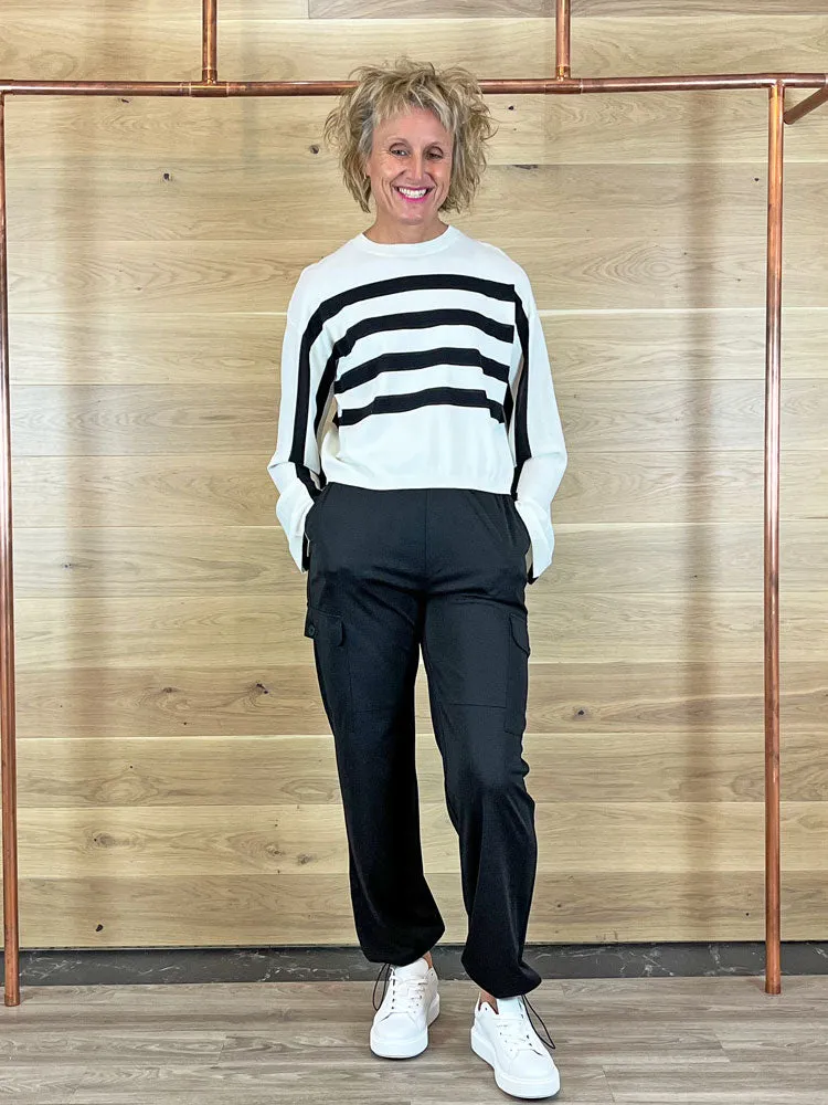 Twinset Striped Jumper Black & White