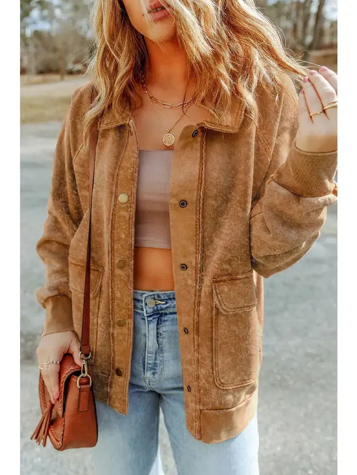 Vintage Washed Button Down Shacket