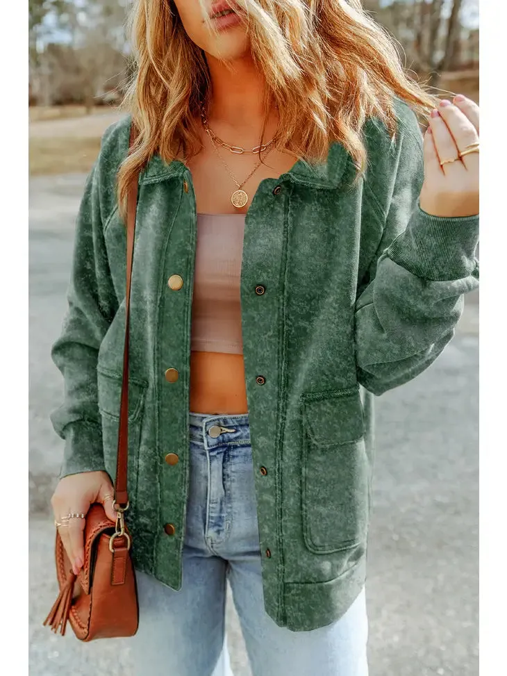 Vintage Washed Button Down Shacket