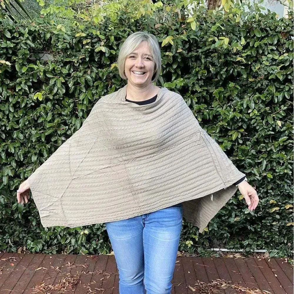 Winter Poncho - Light Brown
