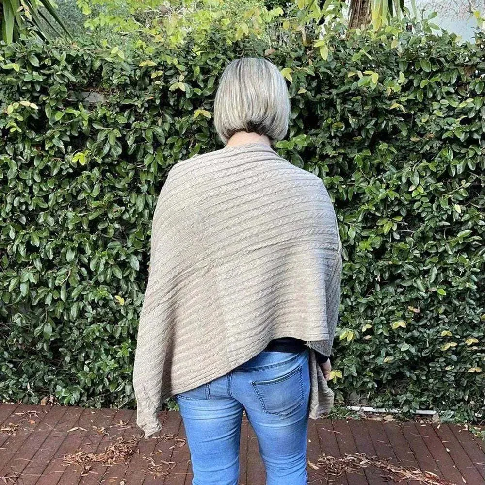 Winter Poncho - Light Brown