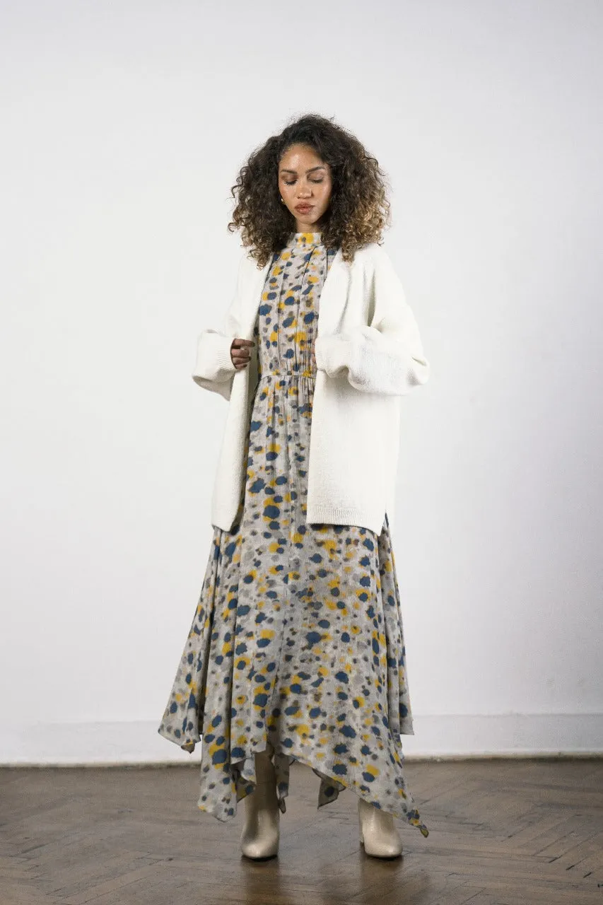 WITH BELT WOOL CARDIGAN-OFF WHITE