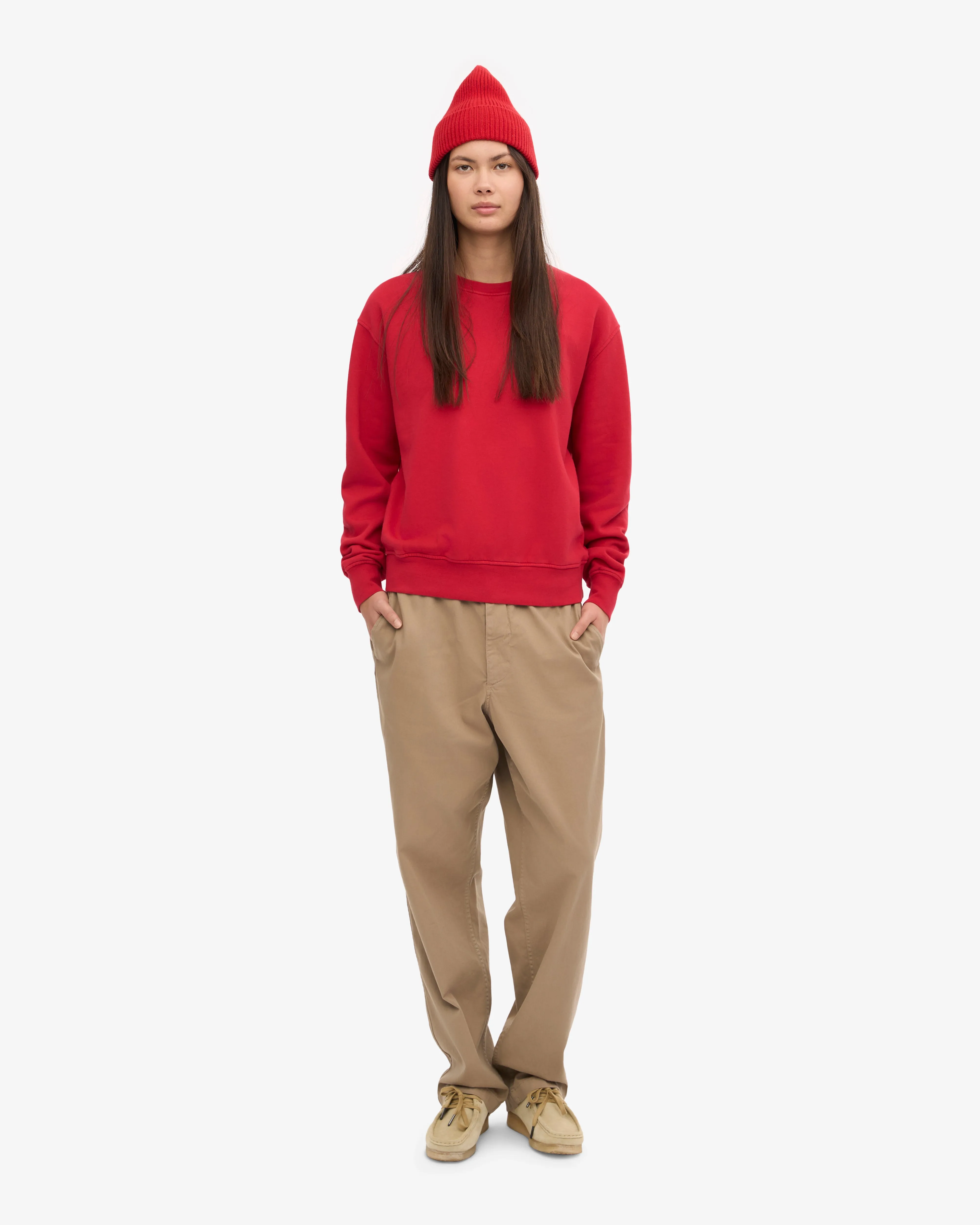 Women Classic Organic Crew - Scarlet Red