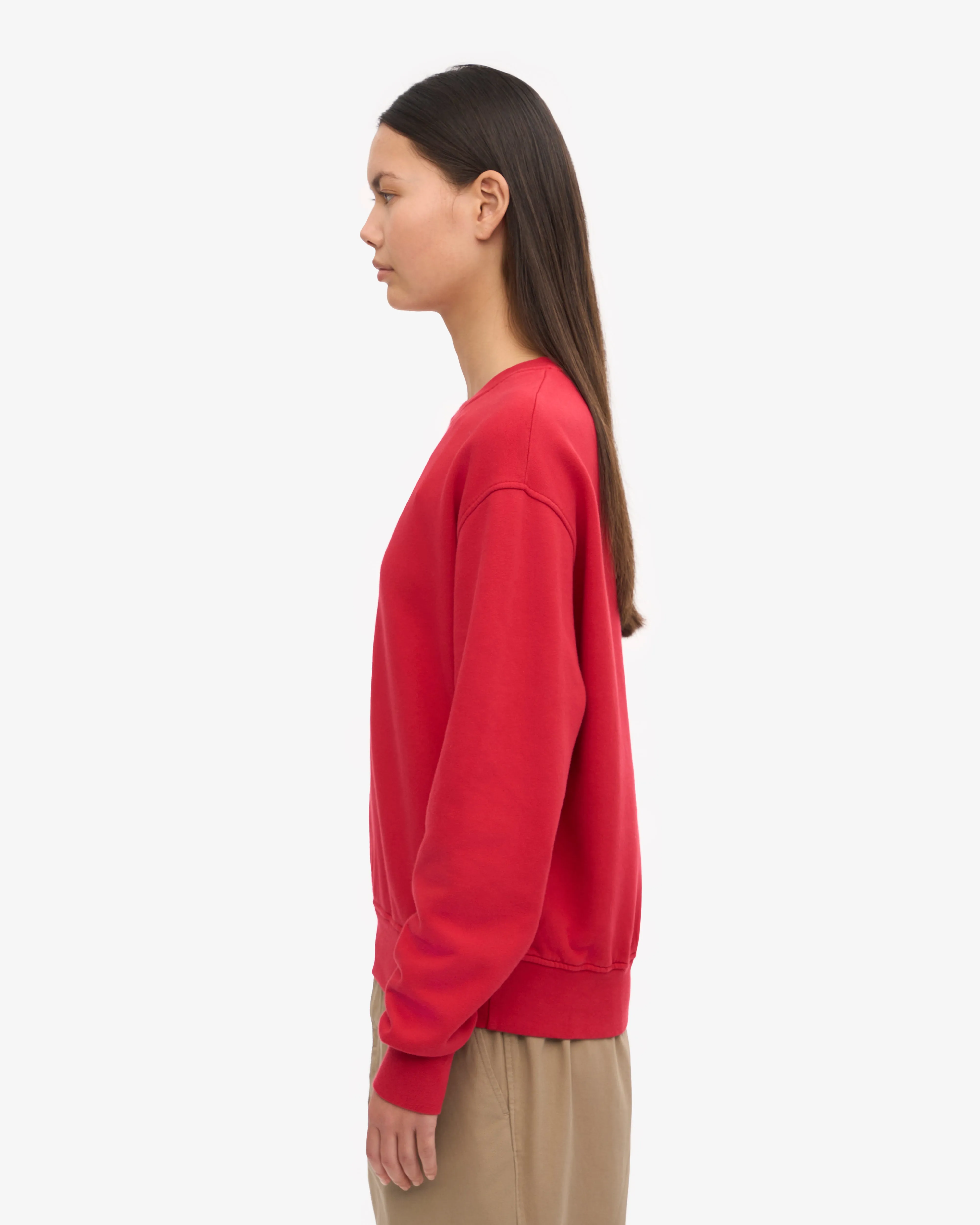 Women Classic Organic Crew - Scarlet Red