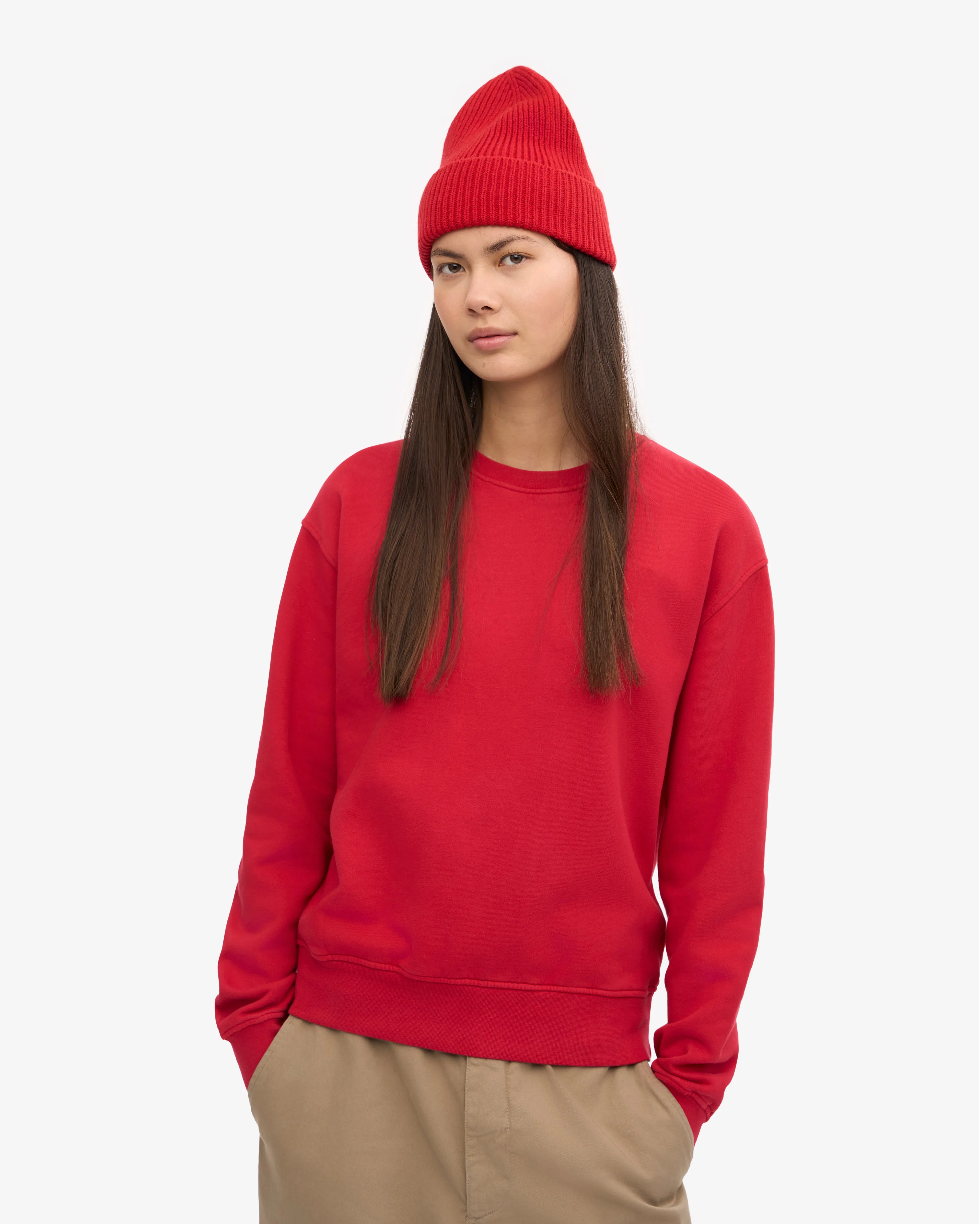 Women Classic Organic Crew - Scarlet Red