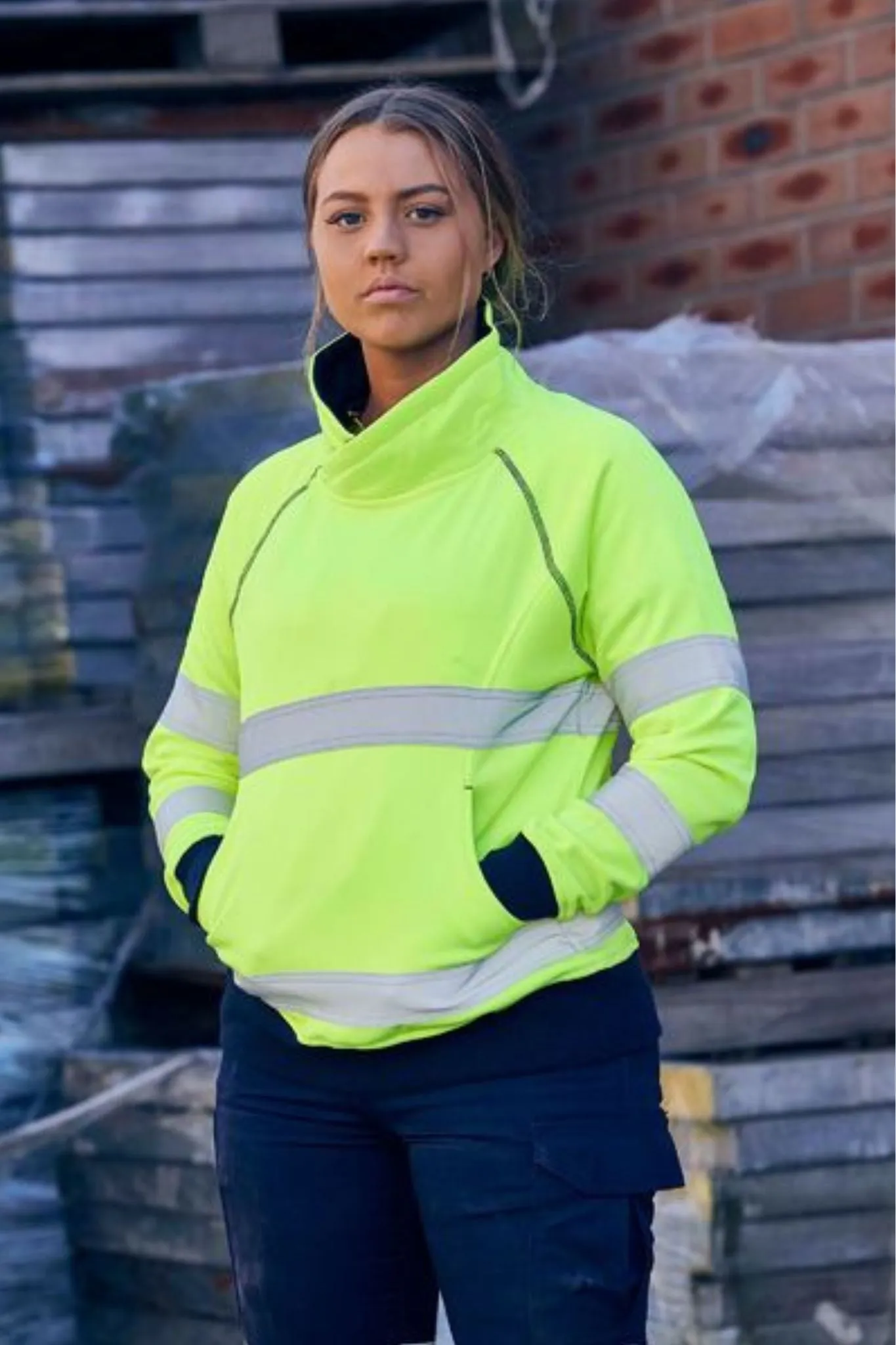 Women's Taped Hi Vis Fleece Jumper - BKL6818T
